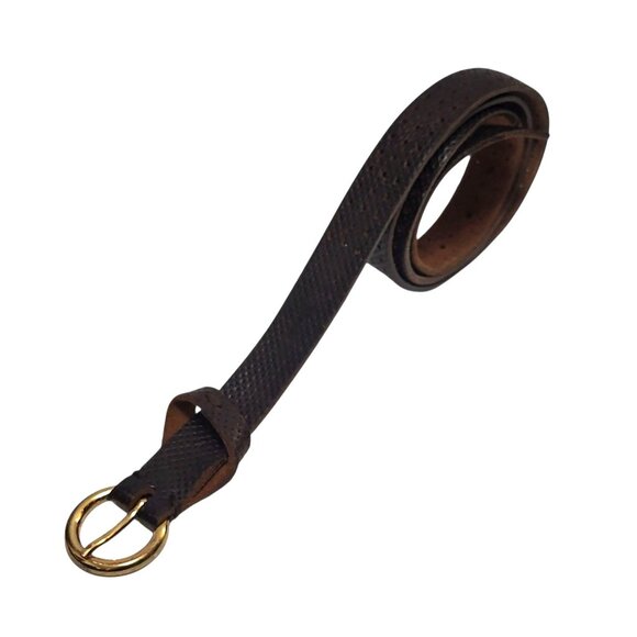 CLOSED Black Perforated Genuine Leather Belt - Picture 3 of 9